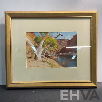 JEAN SINDELAR 'Ormiston Gorge N.T', gouache on board (57 x 48cm)