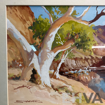 JEAN SINDELAR 'Ormiston Gorge N.T', gouache on board (57 x 48cm)