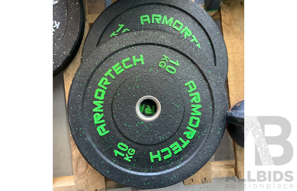 ARMORTECH Power Cage with Bar & Assorted of Weight Plates 5KG,10 KG, 20KG & Fitness Items