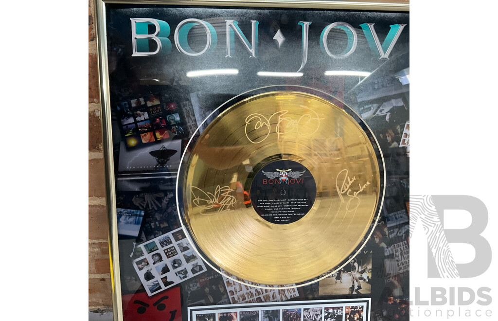 BONJOVI 25th Anniversary 20 X 24 Inch Framed Gold Record