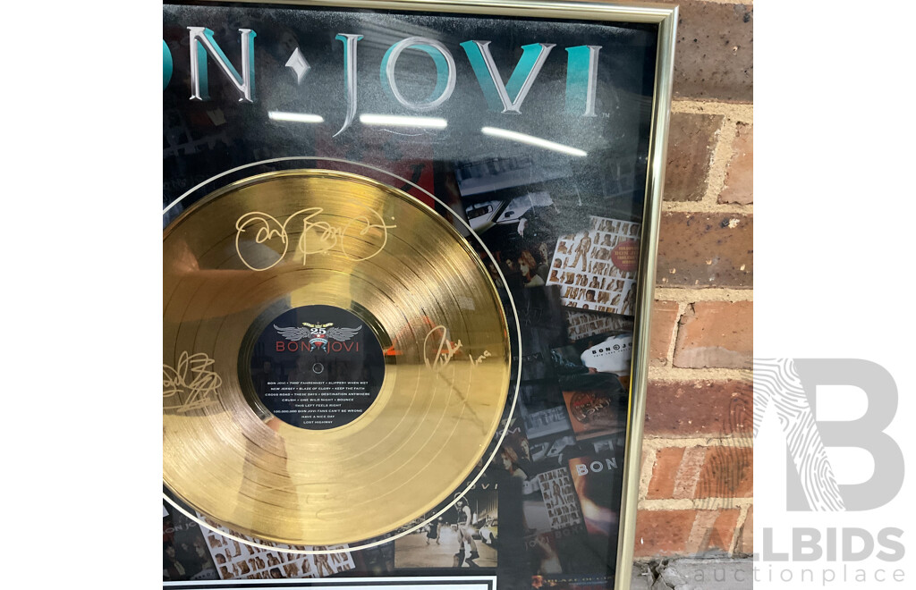 BONJOVI 25th Anniversary 20 X 24 Inch Framed Gold Record