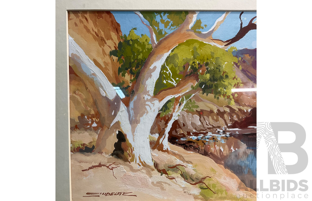 JEAN SINDELAR 'Ormiston Gorge N.T', gouache on board (57 x 48cm)