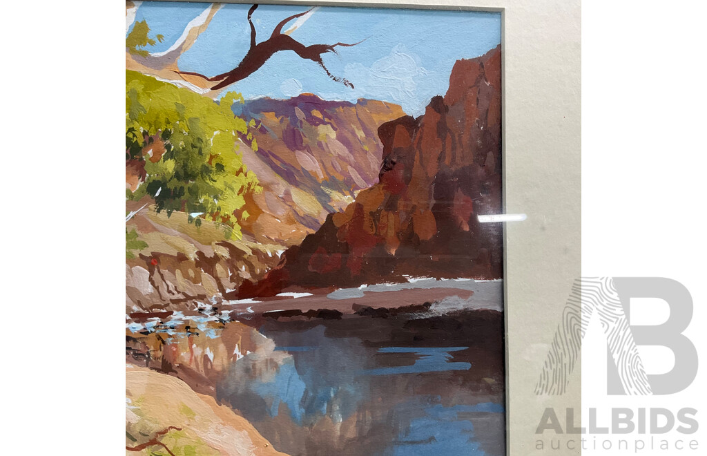 JEAN SINDELAR 'Ormiston Gorge N.T', gouache on board (57 x 48cm)