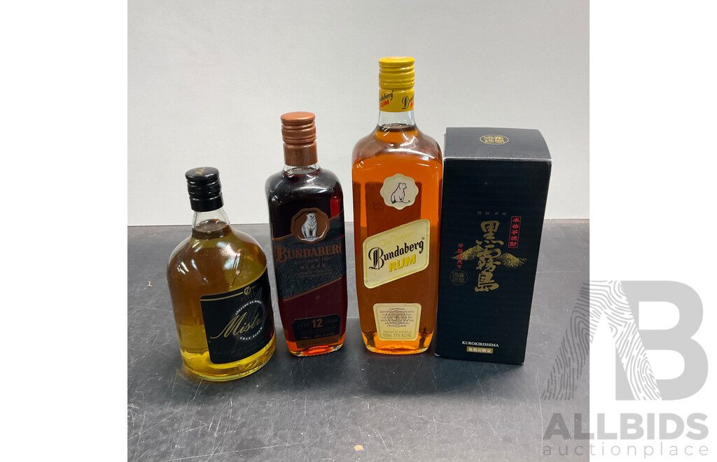 Assorted of Spirits Including Mistral, Bundaberg, Kurokirishima