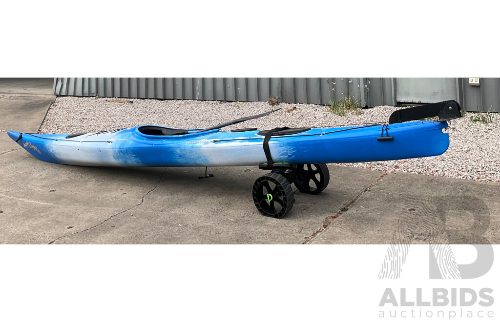 AUSTRALIS CANOES Salamander Sea Kayak with 1x Paddle and 1x Kayak Trolley - ORP $2,190