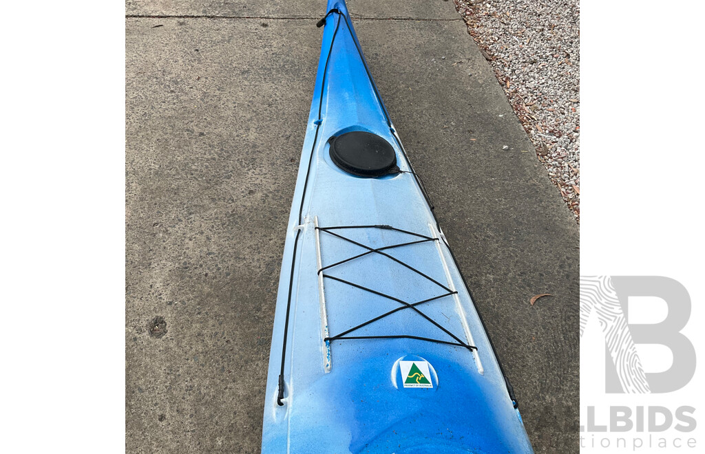 AUSTRALIS CANOES Salamander Sea Kayak with 1x Paddle and 1x Kayak Trolley - ORP $2,190