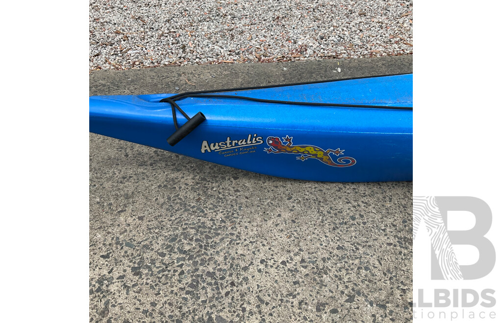 AUSTRALIS CANOES Salamander Sea Kayak with 1x Paddle and 1x Kayak Trolley - ORP $2,190