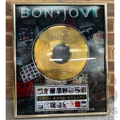 BONJOVI 25th Anniversary 20 X 24 Inch Framed Gold Record