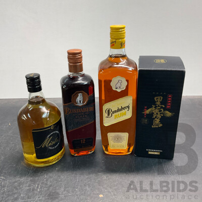 Assorted of Spirits Including Mistral, Bundaberg, Kurokirishima