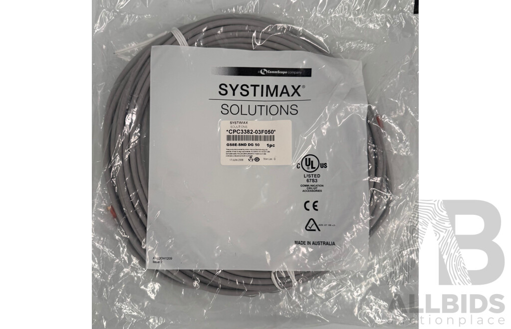 Grey Systimax (CPC3382) 15.24 Metre RJ-45 Ethernet Cable - Brand New - Lot of 20