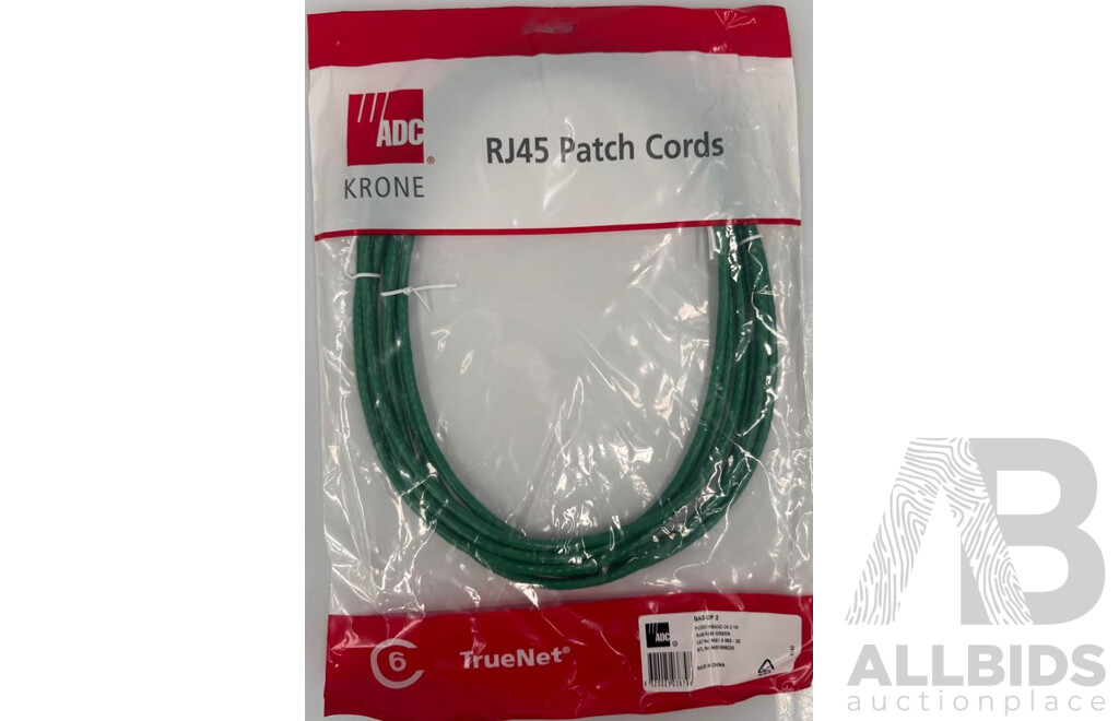 Green ADC/Krone (6451 5 992 - 20) 2.1 Metre RJ-45 Ethernet Cable - Brand New - Lot of 22