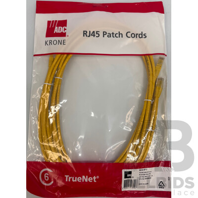 Yellow ADC/Krone (6451 5 993 - 30) 3 Metre RJ-45 Ethernet Cable - Brand New - Lot of 19