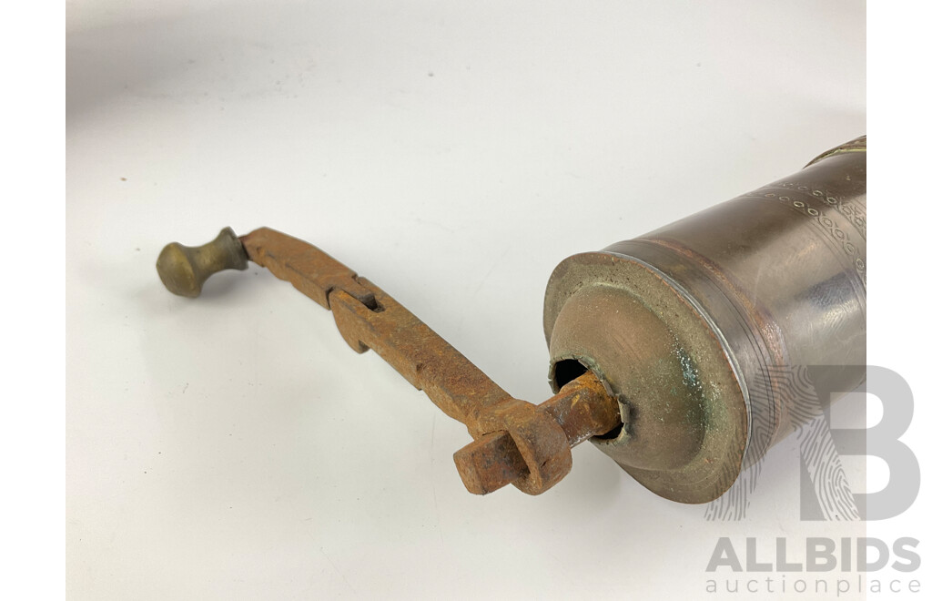 Vintage Kitchen Grinders Including Leinbrocks Ideal Coffee Grinder, Brass Spice and Pepper Grinders