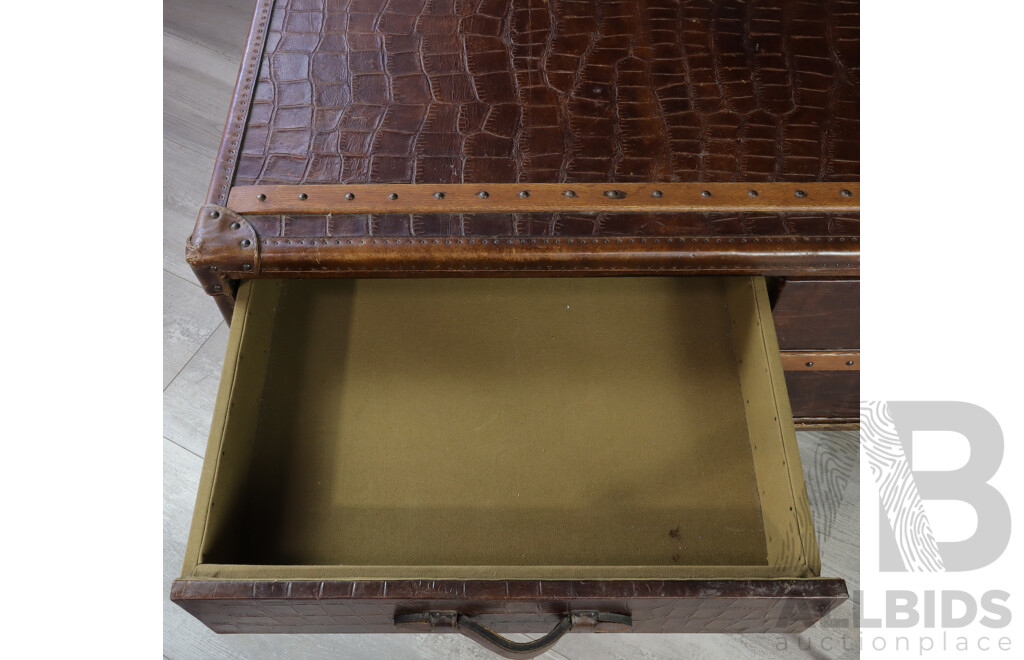 Faux Crocodile Skin Suitcase Form Coffee Table