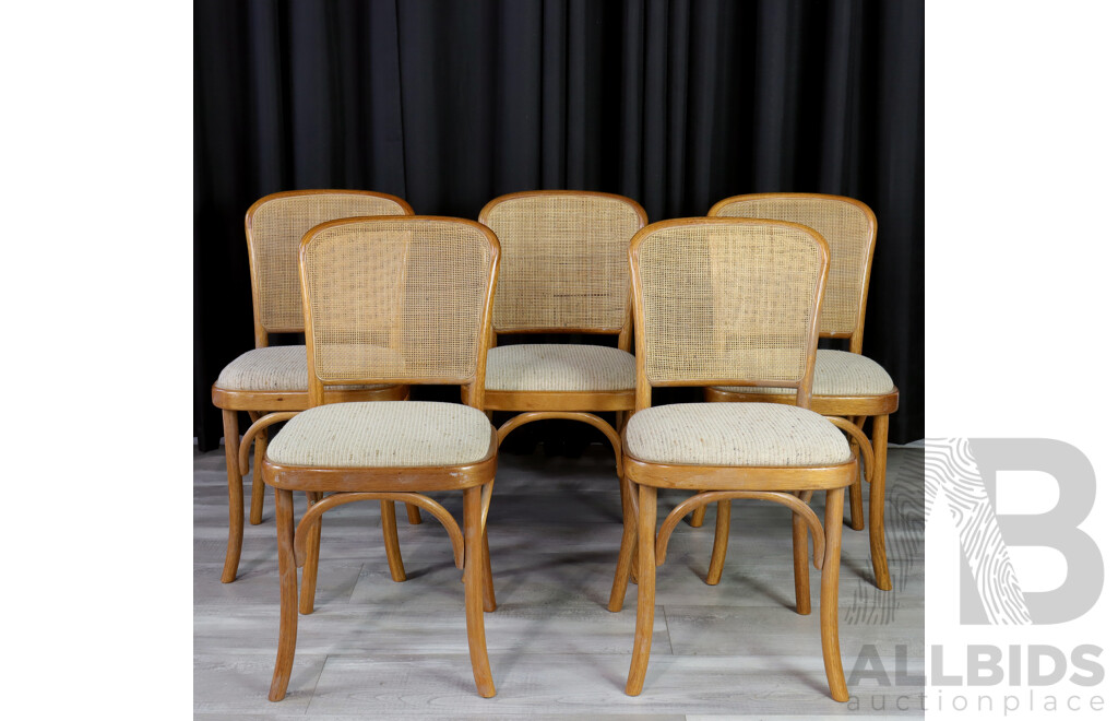 Set of Five Bentwood Dining Chairs