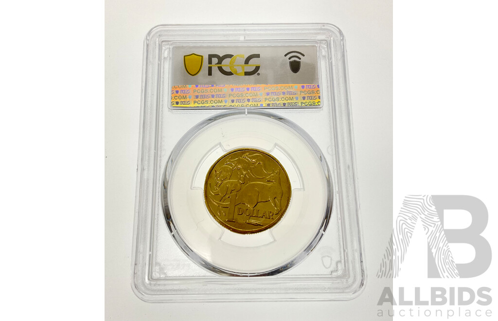 Australian 2022 One Dollar Coin, Mob of Roos, PCGS MS64