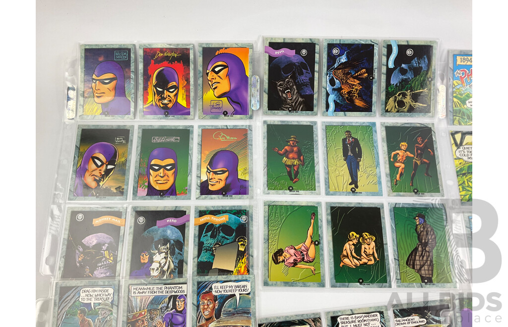 The Phantom 1994 Dynamic Marketing Classic Cards, Complete Set with Rare Lee Falk Birthday G0 Card