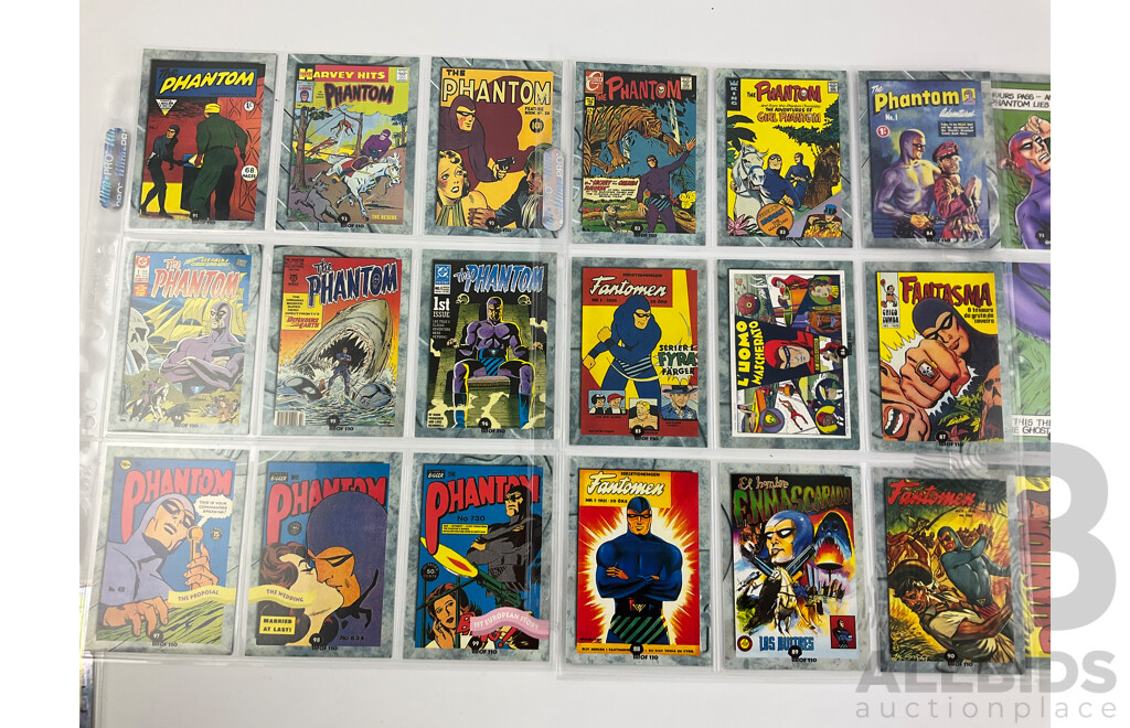 The Phantom 1994 Dynamic Marketing Classic Cards, Complete Set with Rare Lee Falk Birthday G0 Card