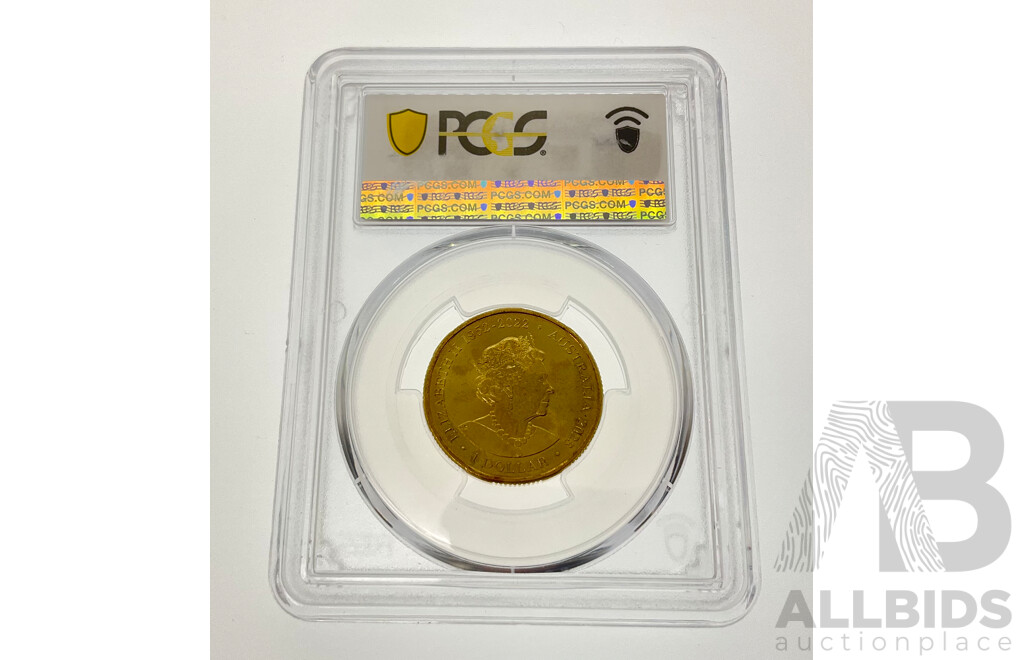 Australian 2023 One Dollar Coin, QE2, Western Bulldogs, AFL PCGS MS63