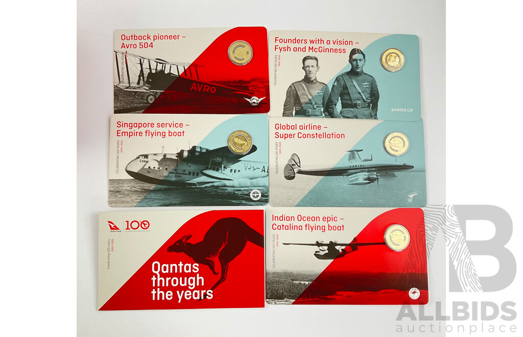 Australian 2020 Qantas Eleven Commemorative One Dollar Coin Set, Celebrating One Hundred Years 1920-2020