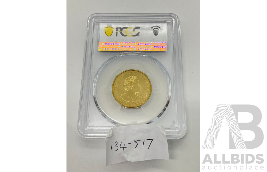 Australian 2023 One Dollar Coin, West Coast Eagles AFL, PCGS MS-65