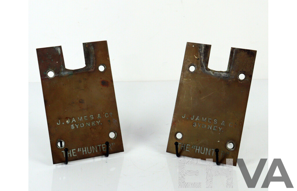 Pair of Vintage Brass Door Plates J.James & Co Sydney