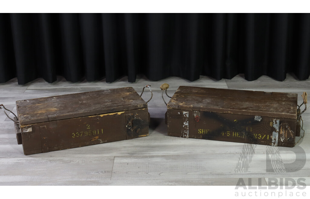 Pair of Vintage Timber Ammo Boxes