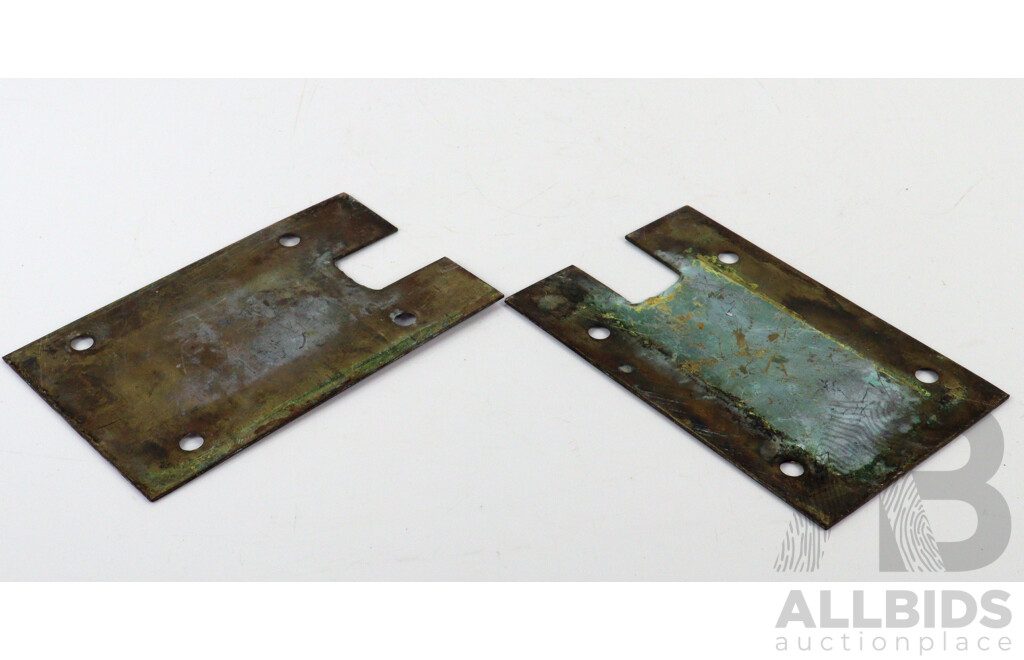 Pair of Vintage Brass Door Plates J.James & Co Sydney