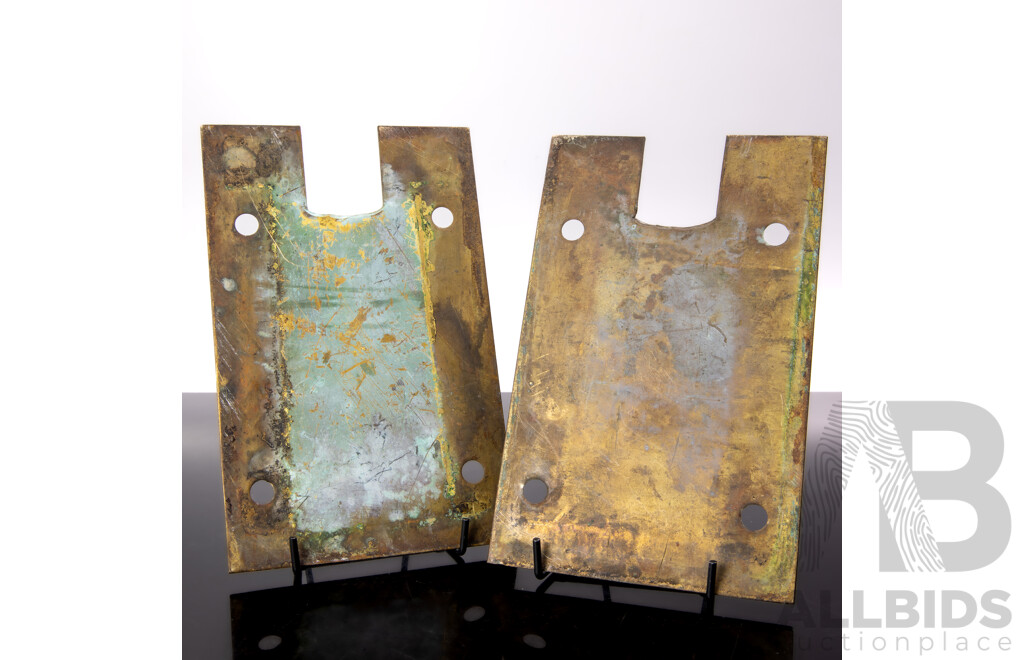 Pair of Vintage Brass Door Plates J.James & Co Sydney