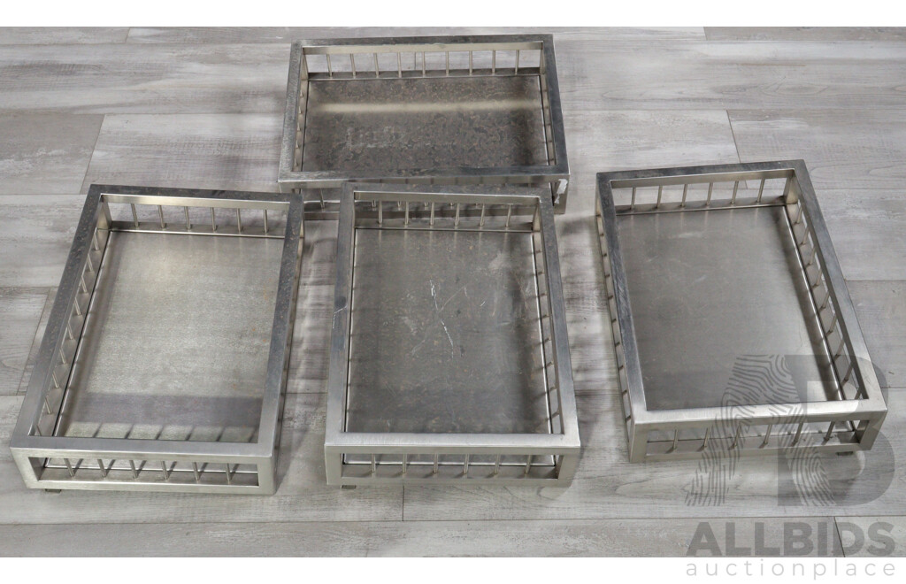 Set of Four Aluminium Display Stands