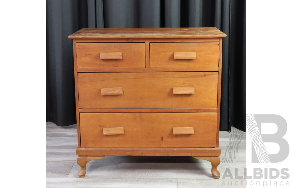 Indian Teak Chest of Four Drawers