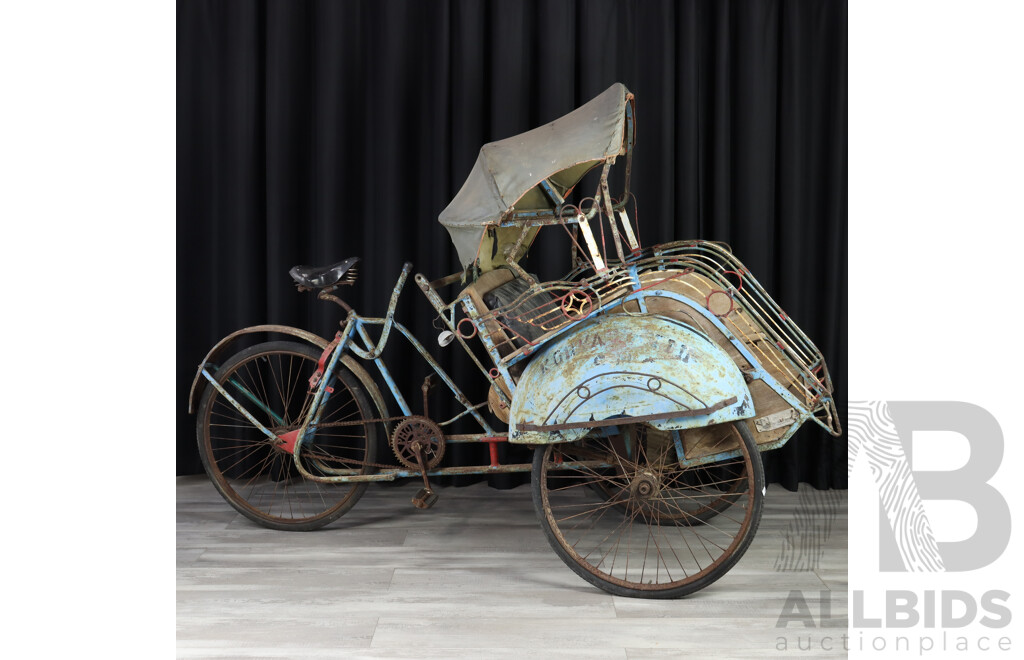 Vintage Steel Framed Three Wheel Tuk Tuk