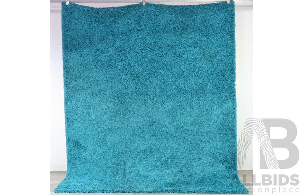 Turkish Made Aqua Rug Solo Shag by Unique Loom