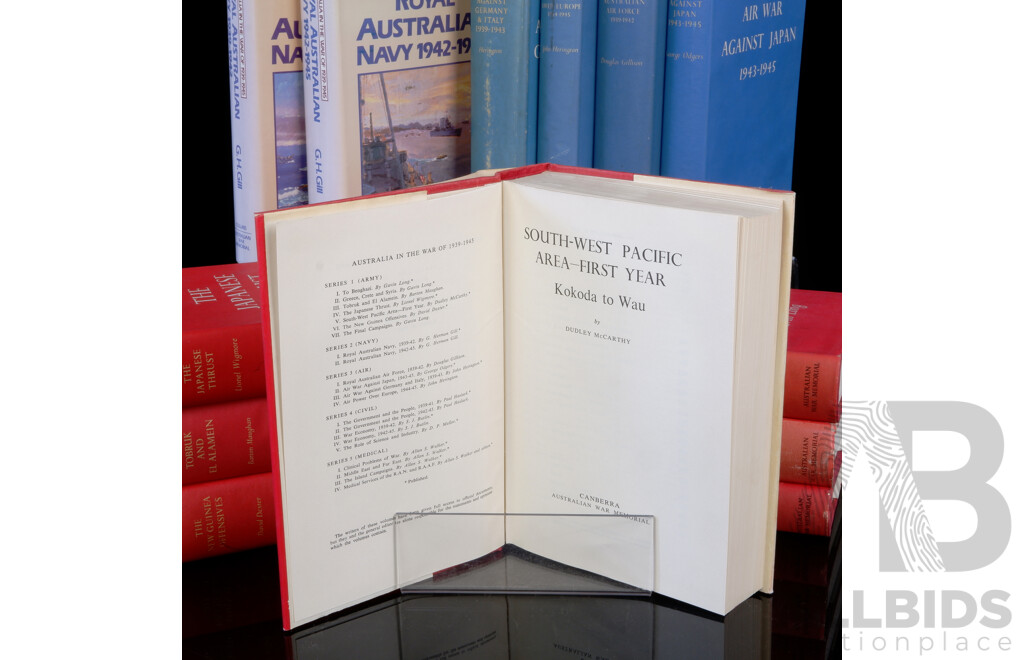 13 Volumes, Australia at War 1939 to 45, Australian War Memorial, Canberra, All Hardcovers with Dust Jackets