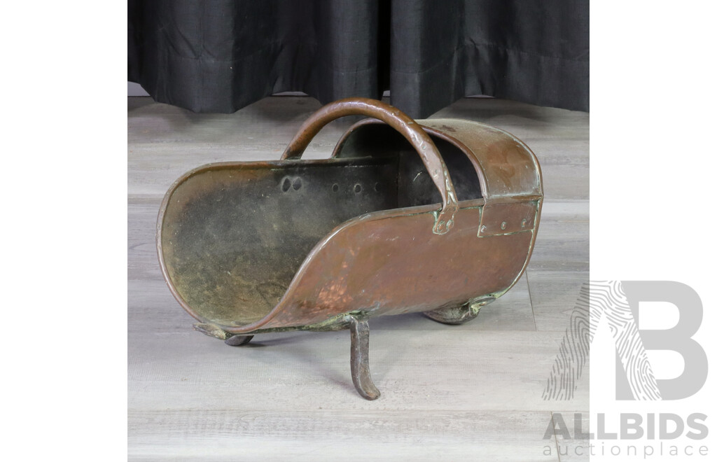 Vintage Copper Coal Scuttle