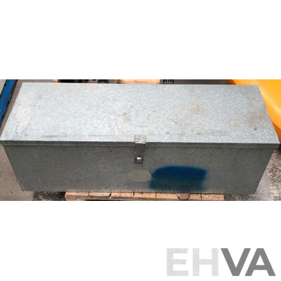 Galvanised Toolbox with Various Hand Tools