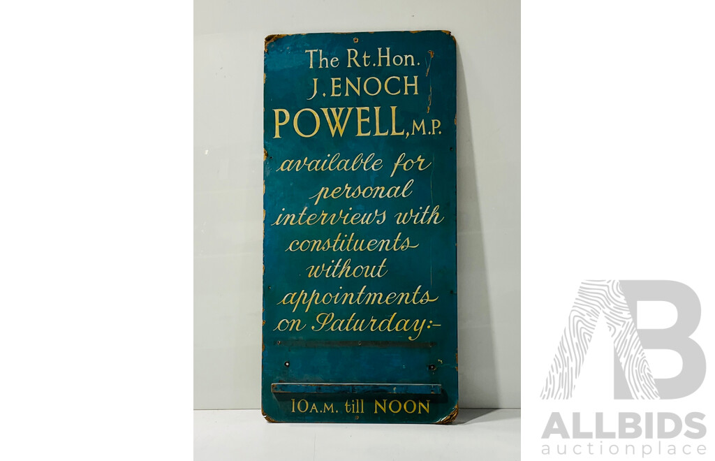 Vintage Handpainted Politician’s Promotional Sign