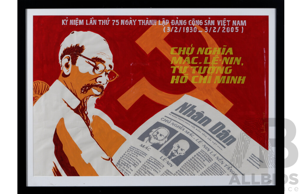 Ladung (2005), 'Marxism, Leninism and Ho Chi Minh Thought,' Propaganda Poster, Gouache on Paper, 65 x 89 cm (frame)