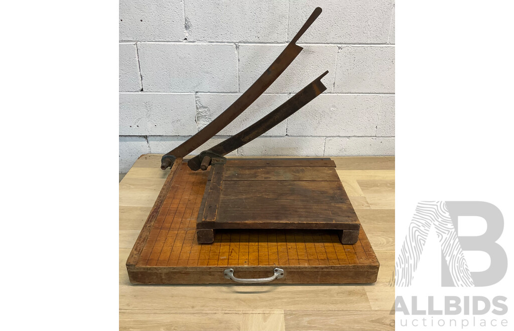 Vintage Wooden Paper Cutter - Lot of 2