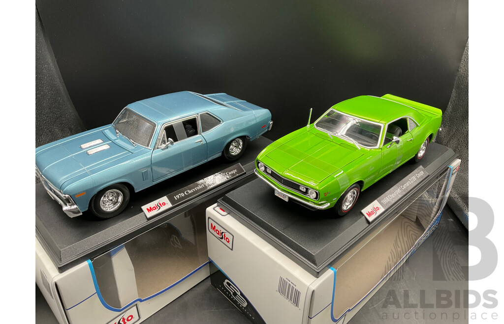 1970 Chevrolet Nova SS Coupe and 1968 Chevrolet Camaro Z/28 Coupe - 1/18 Scale