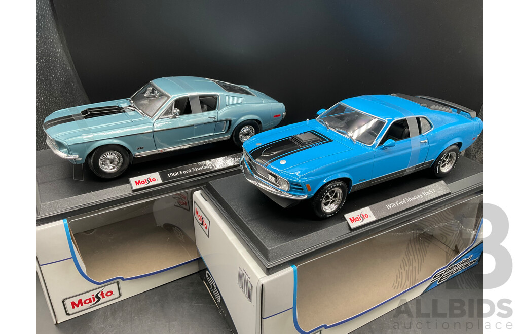 1968 Ford Mustang GT Cobra Jet and 1970 Ford Mustang Match 1 - 1/18 Scale