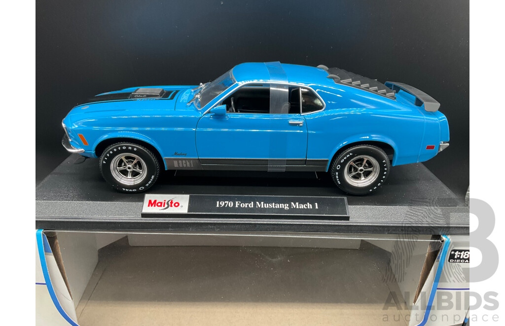 1968 Ford Mustang GT Cobra Jet and 1970 Ford Mustang Match 1 - 1/18 Scale