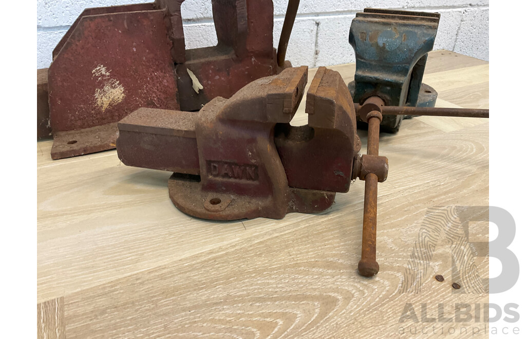 Vintage Fuller Swivel Bench Vise - Lot of 3