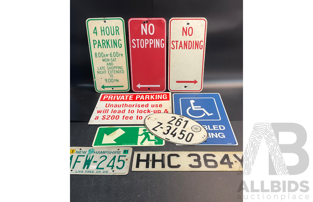 Road and Traffic Signs - Lot of 9