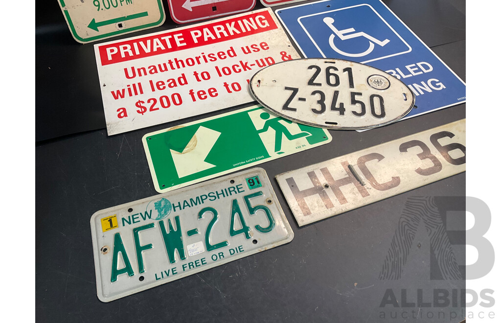 Road and Traffic Signs - Lot of 9