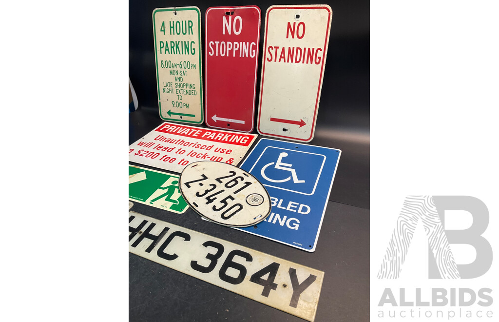 Road and Traffic Signs - Lot of 9