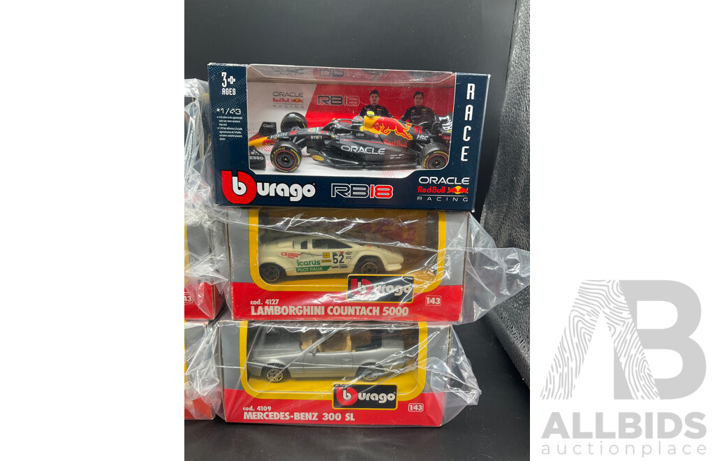 Burago 1/43 Scale Model Cars - Lot of 9