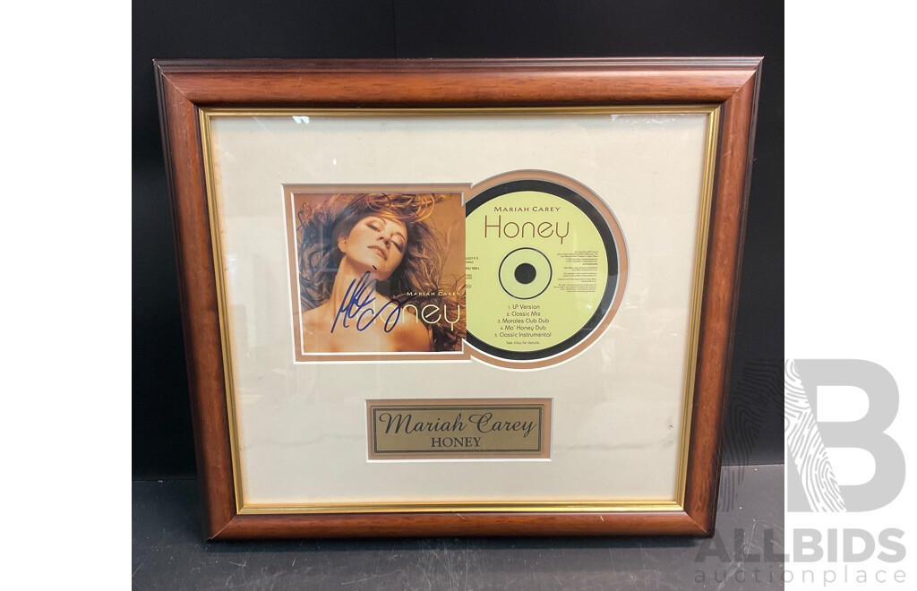 Autographed Mariah Carey 'Honey' Vinyl Album W/ Certificate of Authenticity