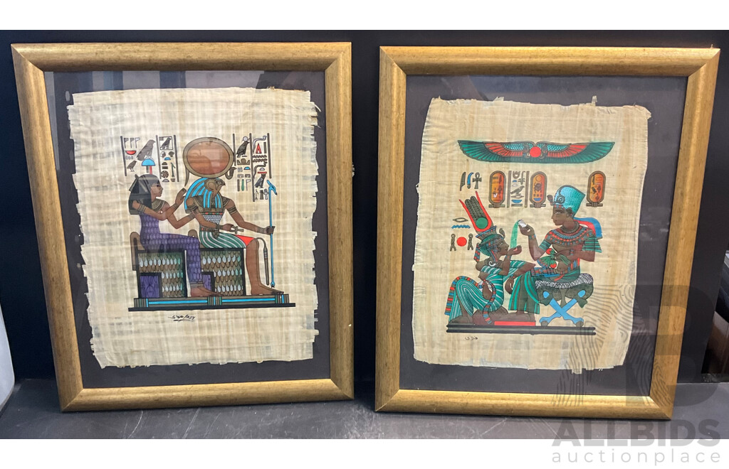 Lot of 2 Ancient Egyptian Framed Graphics