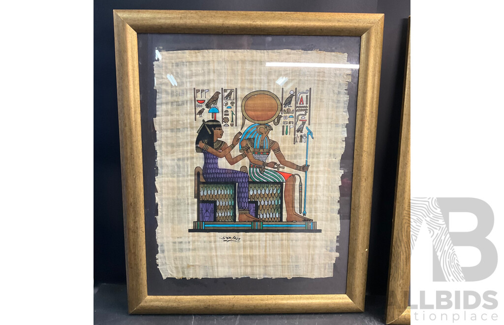 Lot of 2 Ancient Egyptian Framed Graphics